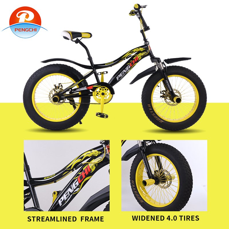 Factory Direct wholesale Fat Tire Bicycle Mountain Bike 20 Inch Snow Bike High Carbon Steel Beach Bikes