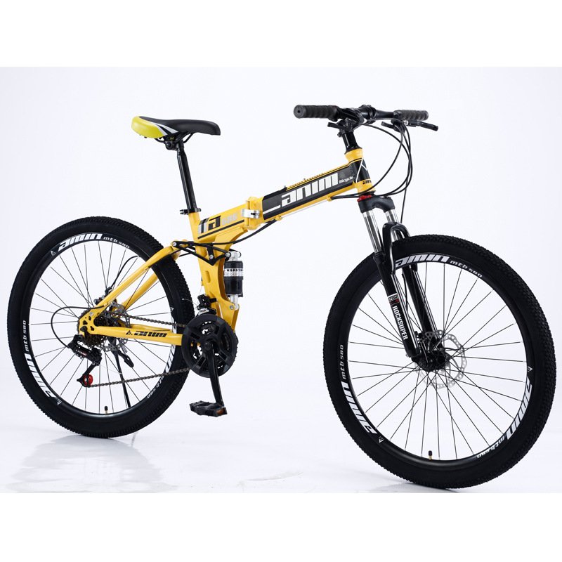 24/26 inch folding bike double shock absorption one wheel 21 24 speed mountain folding bicycle for adult