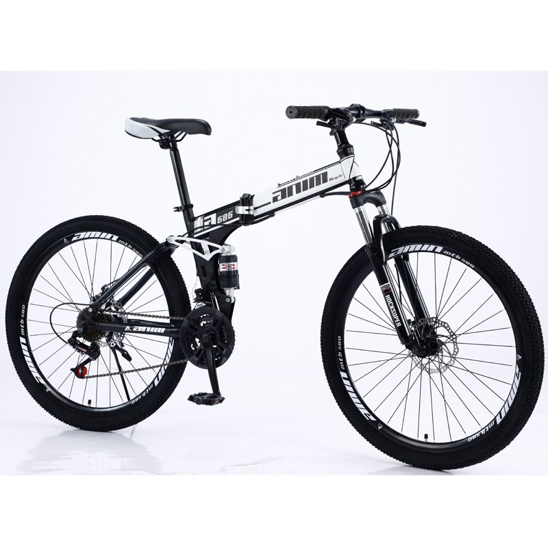24/26 inch folding bike double shock absorption one wheel 21 24 speed mountain folding bicycle for adult