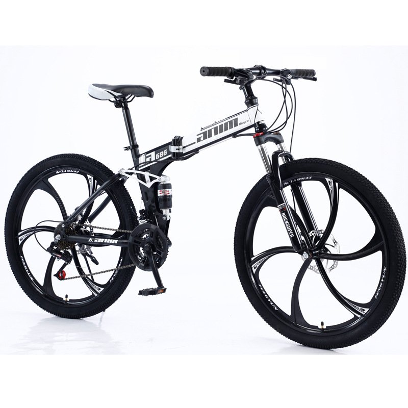 24/26 inch folding bike double shock absorption one wheel 21 24 speed mountain folding bicycle for adult