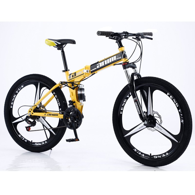 24/26 inch folding bike double shock absorption one wheel 21 24 speed mountain folding bicycle for adult