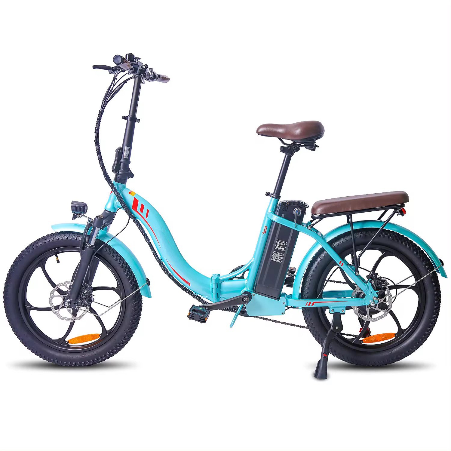 Adults Electric Mountain Bike Step-through frame Fold Electric Bicycle 20 3.0 Inch Fat tires E bike Full Suspension City E Bike