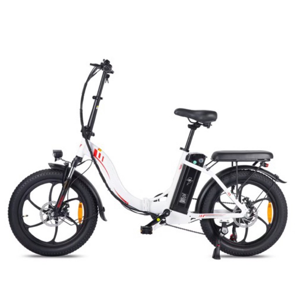 Adults Electric Mountain Bike Step-through frame Fold Electric Bicycle 20 3.0 Inch Fat tires E bike Full Suspension City E Bike