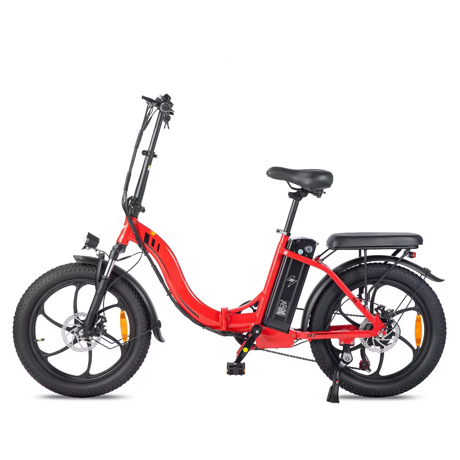 Adults Electric Mountain Bike Step-through frame Fold Electric Bicycle 20 3.0 Inch Fat tires E bike Full Suspension City E Bike