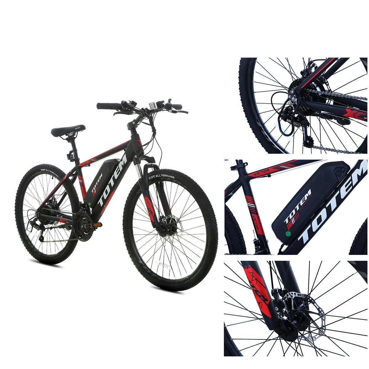 Multiple Colors 26 inch Wheels 21 Speeds Shimano Double Shock Absorption Electric Mountain Bike