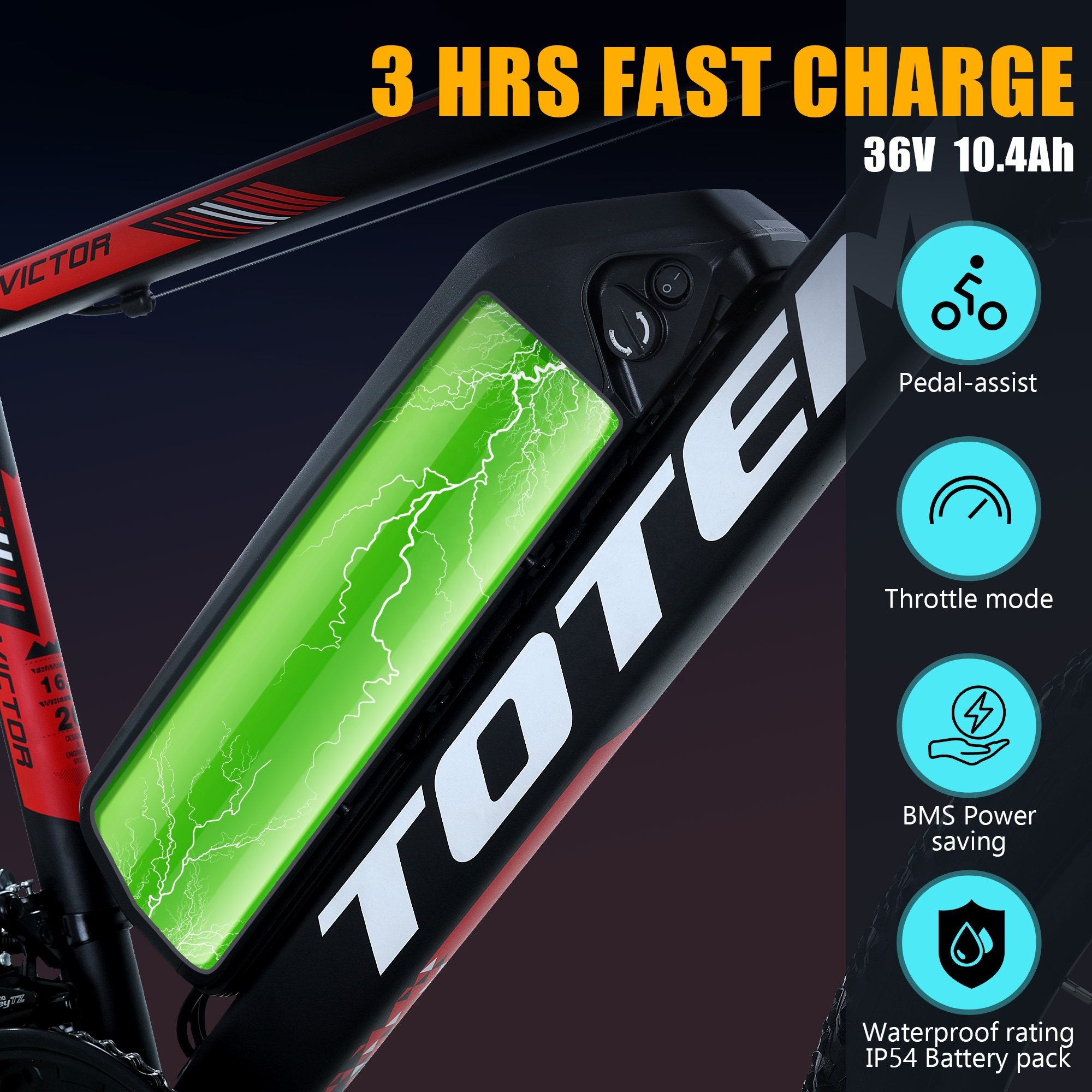 Multiple Colors 26 inch Wheels 21 Speeds Shimano Double Shock Absorption Electric Mountain Bike