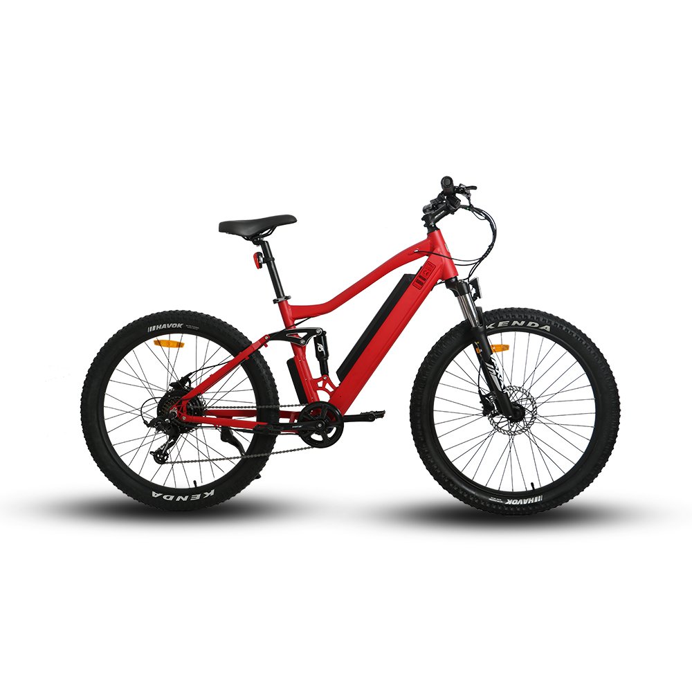 BTN US Warehouse 36V 350W 750W 27.5*3.0 Fat Tire Electric Hunting Fishing Electric Mountain Bike Full Suspension Off Road Ebike