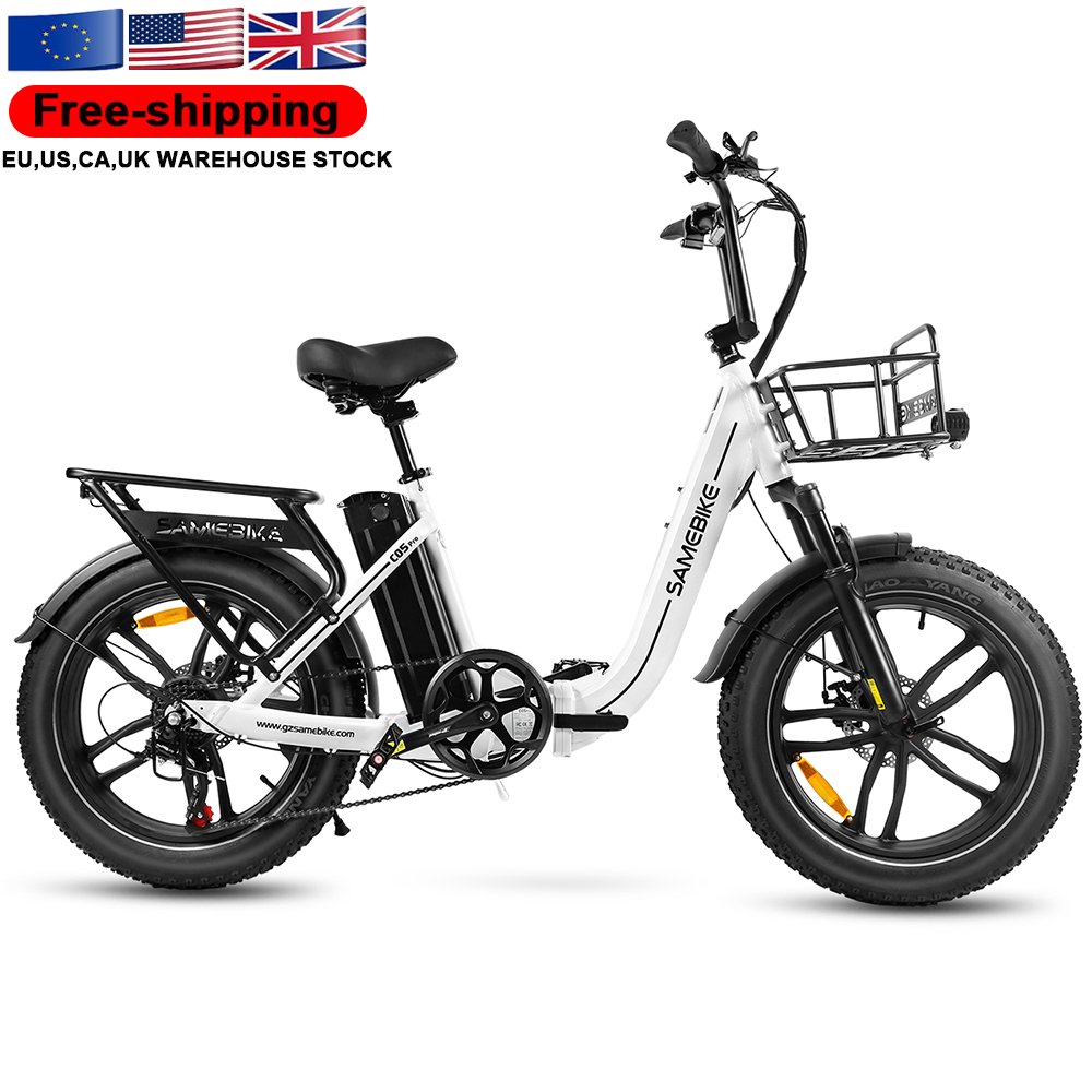 SAMEBIKE EU STOCK C05 Pro 20 inch 500w motor 36V 13AH lithium battery fat tire electric city bike cheap folding ebike