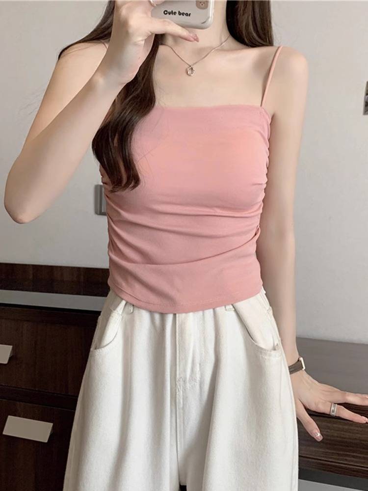 Dance clothes suspender vest 2024 new adult Chinese dance classical dance service special top top with chest pads