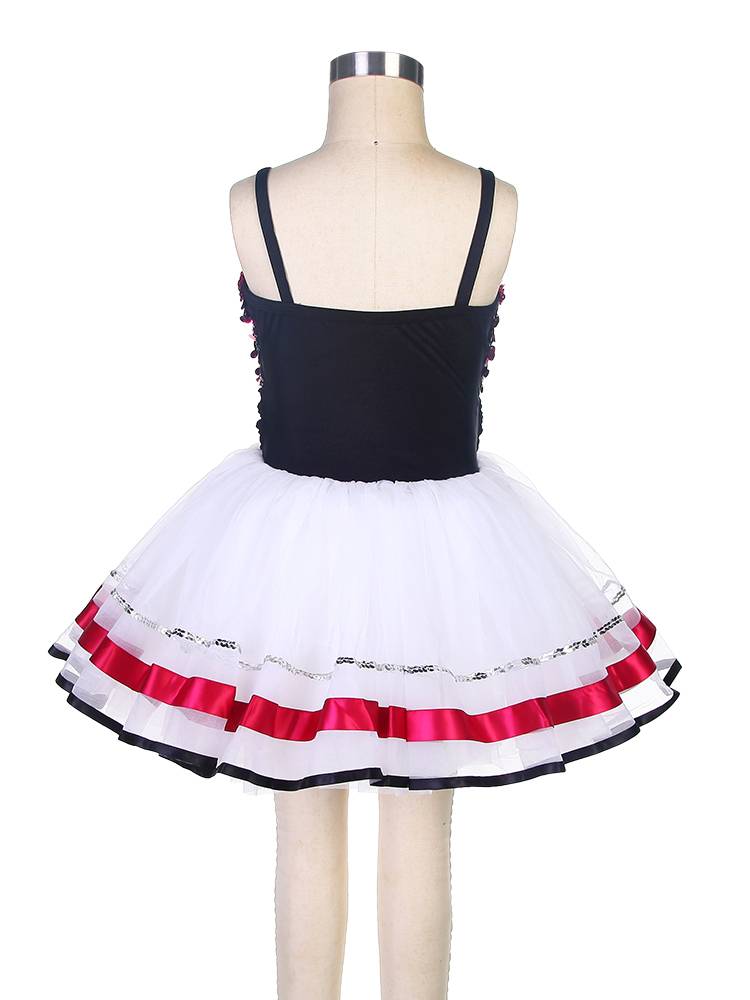 Ballet performance service children's rose red professional performance clothes sequins short skirt competition ballet tutu skirt