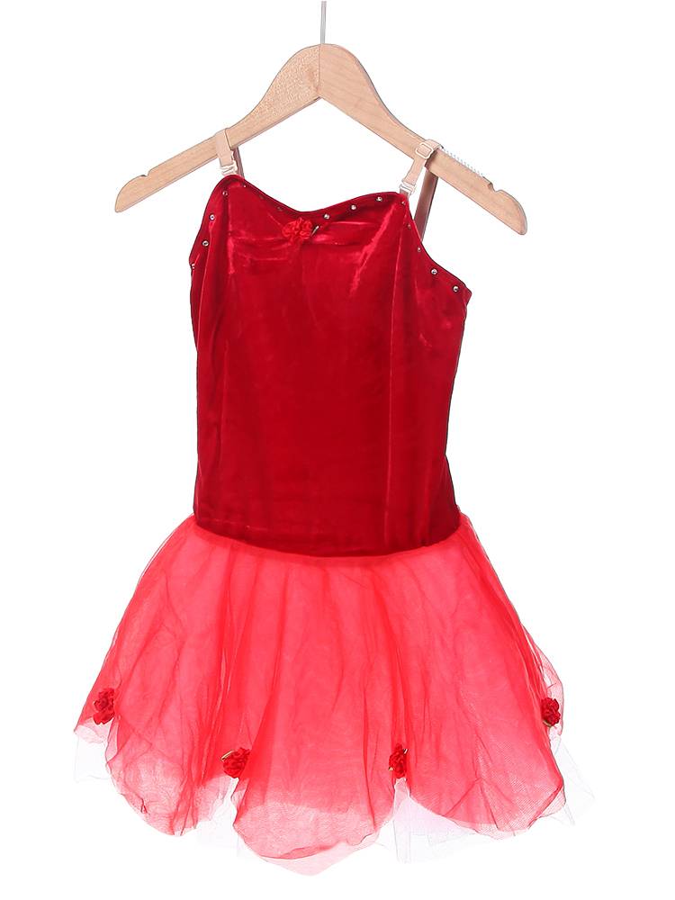 Ballet performance service children's red competition performance service short skirt professional puffy skirt pure color ballet tutu skirt