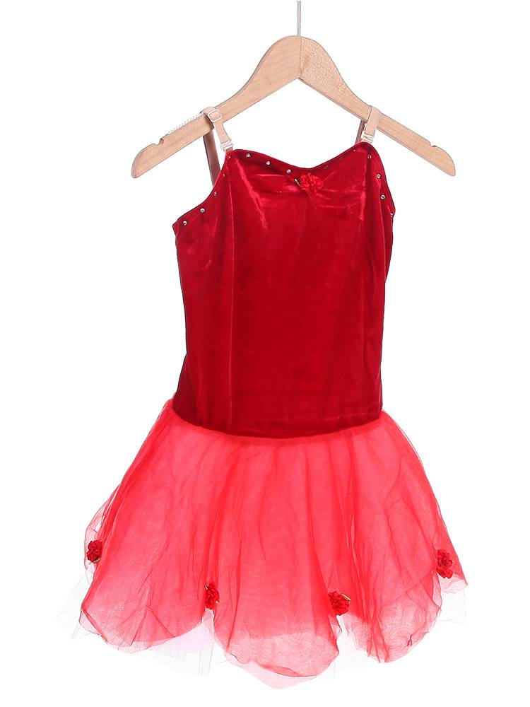 Ballet performance service children's red competition performance service short skirt professional puffy skirt pure color ballet tutu skirt