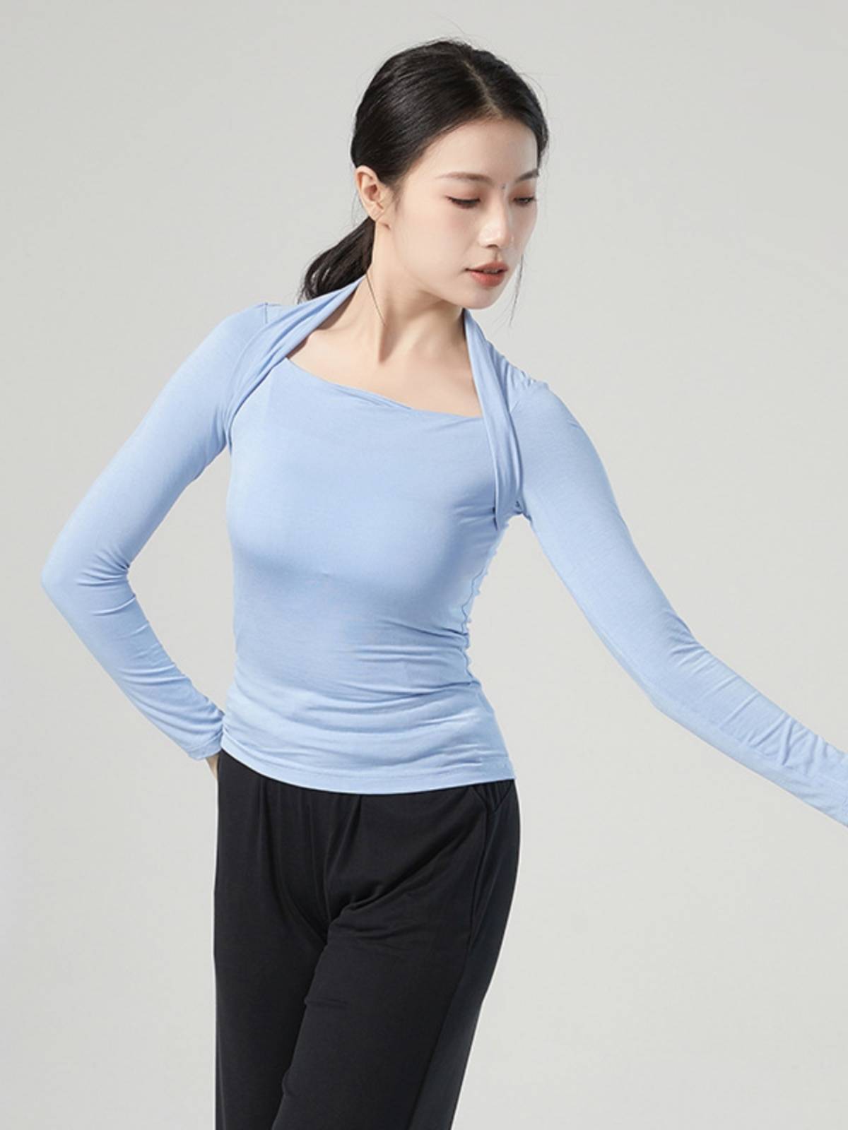 Shoulder ballet dance clothing female practice clothes Latin dance clothes dress dance dance clothes body gymnastics uniforms outside