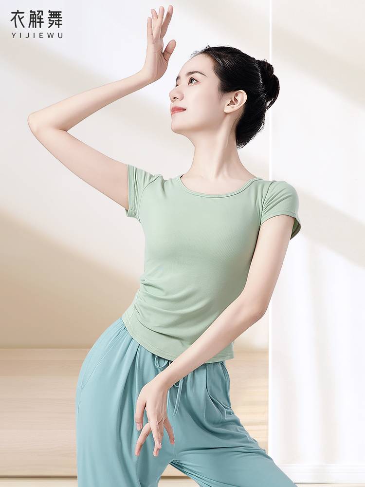 Practicing clothes Shirt Modern Dance Short Sleeve Female Chinese Classical Dance Series Spring Section New Art Test Dance Dance