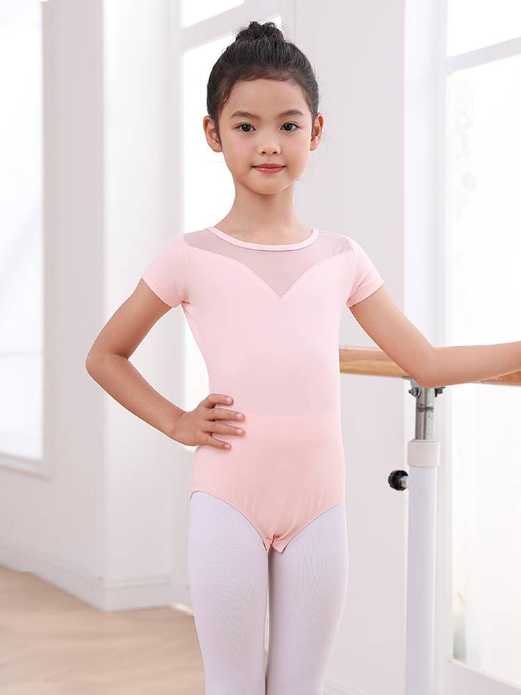 Children's dance clothing girl practice clothes dancing summer ballet skirt short -sleeved girl children Chinese dance clothing