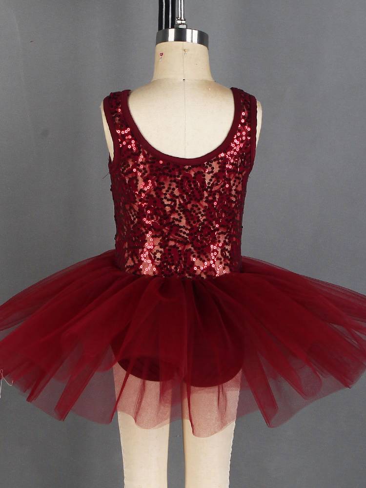 Ballet performance service children's jujube red professional performance suit short skirt sequenf skirt competition ballet TUTU skirt