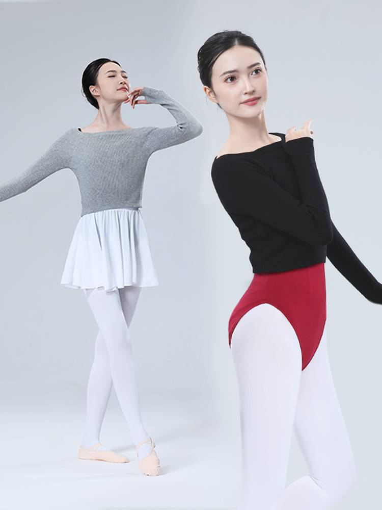 Dance word collar sweater female autumn and winter dance service adult long -sleeved jacket ballet dance practice service autumn and winter top