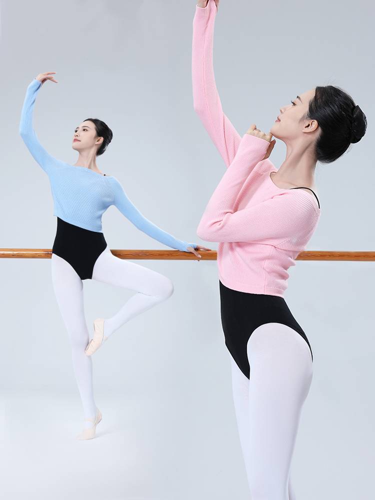 Dance word collar sweater female autumn and winter dance service adult long -sleeved jacket ballet dance practice service autumn and winter top