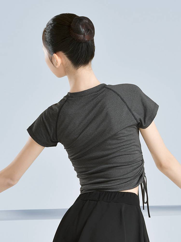 Dance service female adult short -sleeved short -sleeved short summer practice clothes black Chinese dance classical dance ballet dance service