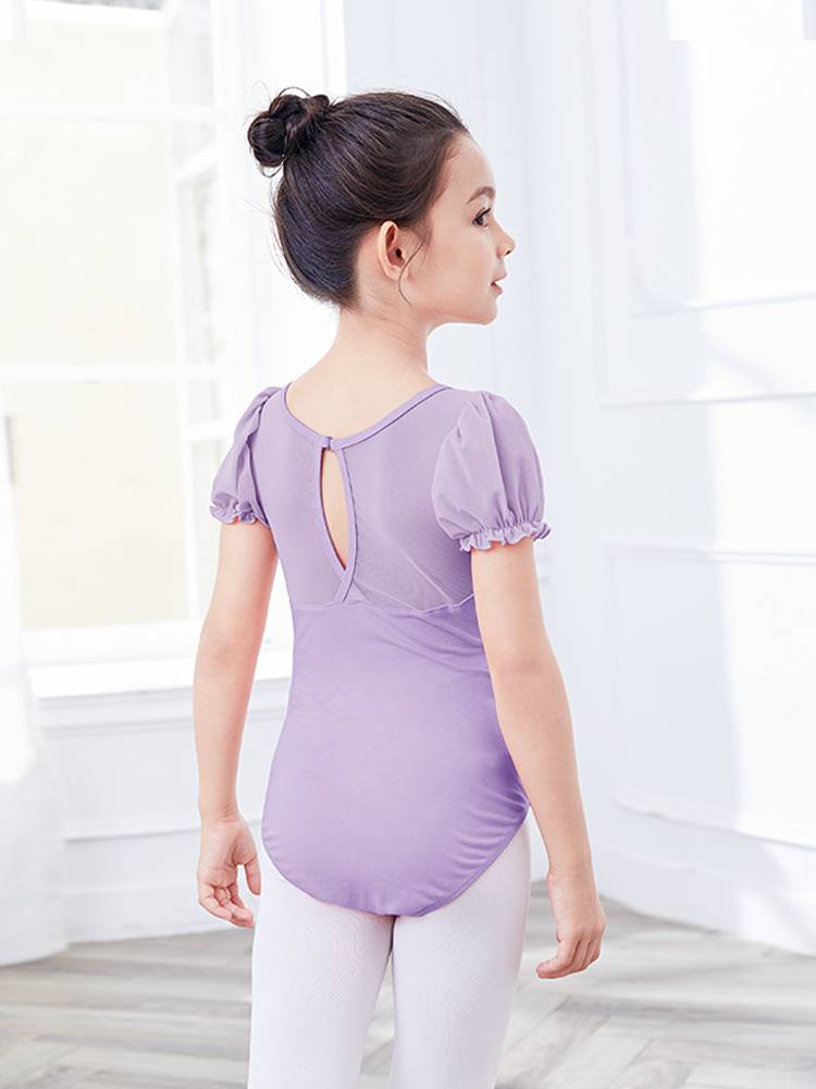 Children's dance service summer bubble sleeve girl soft net splicing exercise service Chinese dance -shaped ballet