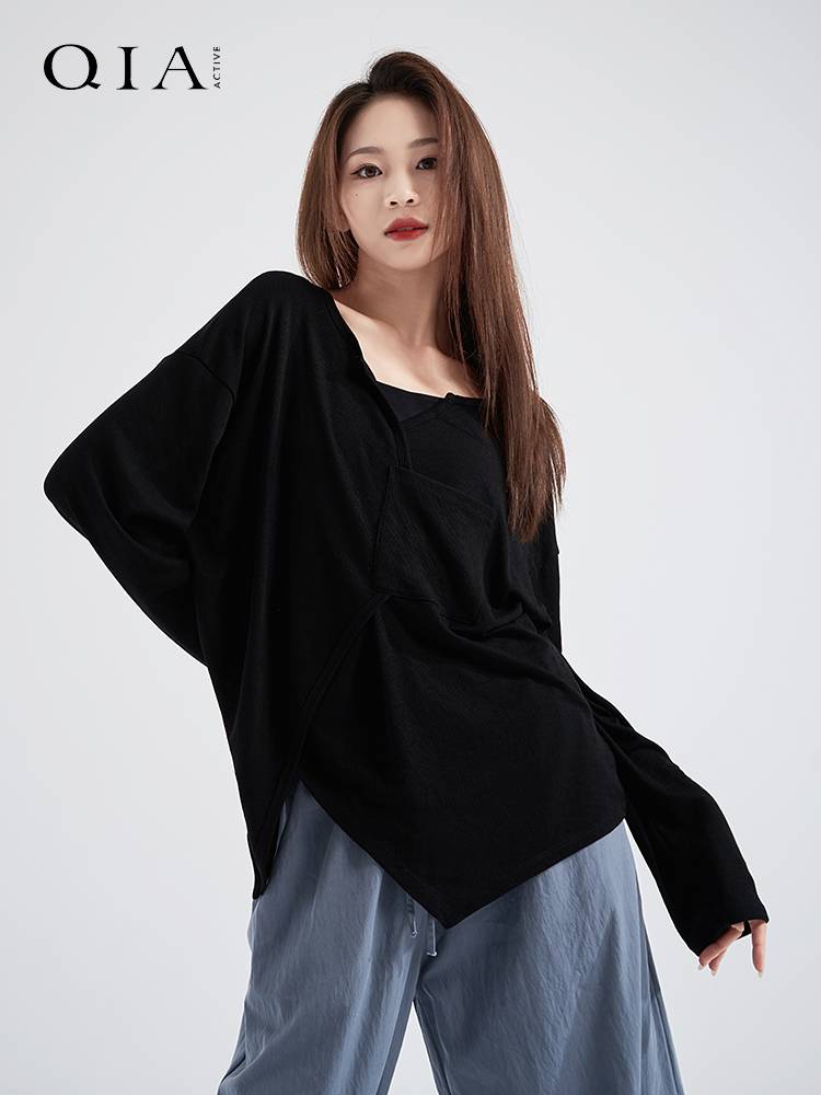 Kia Modern Dance Server Women's Loose Dance Student Wearing Modal Long Sleeve Top Candidates Candidates Terring Training Services