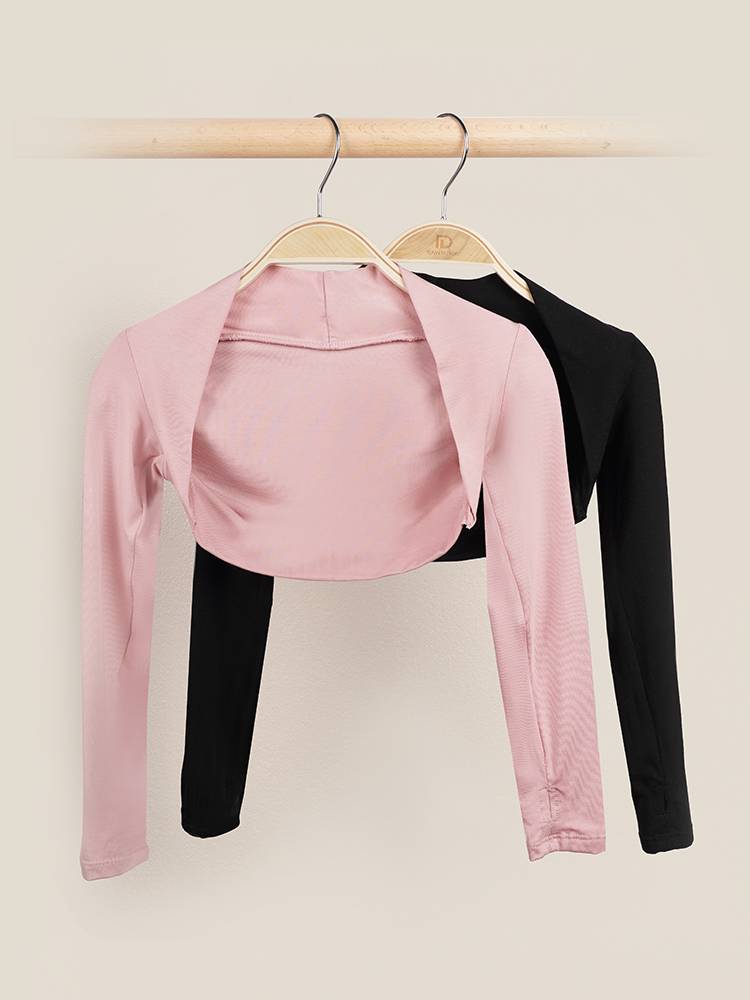 Children's dance clothing shawl spring and autumn ballet exercise clothes shirt shirt shoulders, girls dancing outside, smaller shoulder