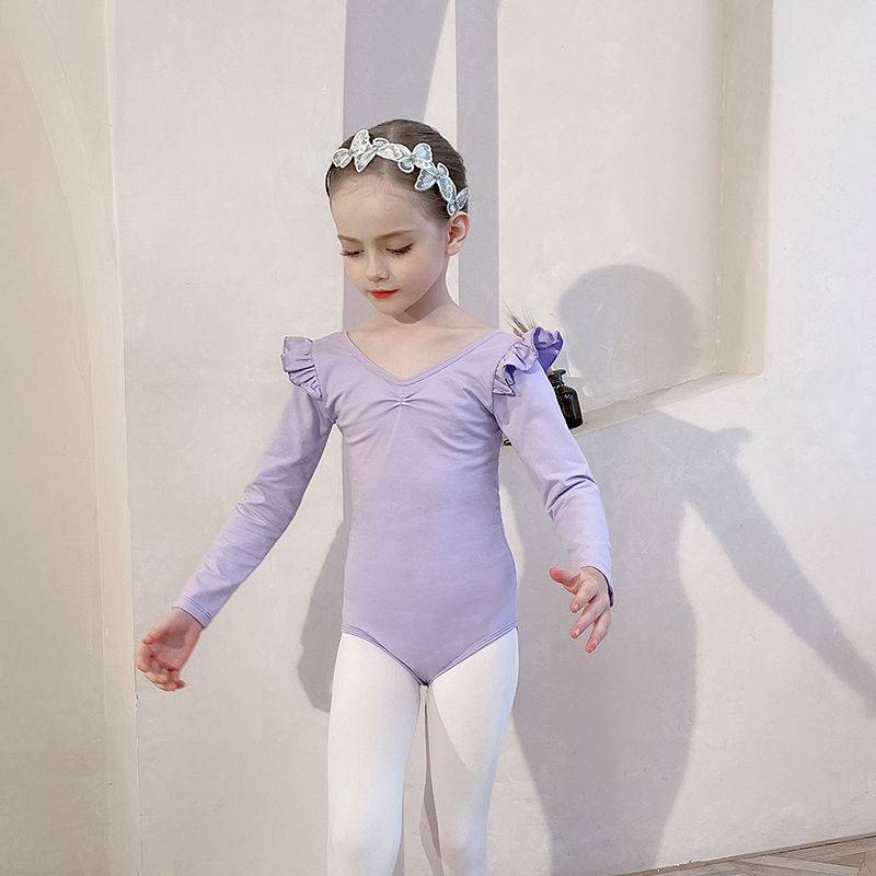 Nanzhi Children's Dance Service Autumn Long -sleeved Girl Practice White Box Skirt Children's Ballet Dance Skirt