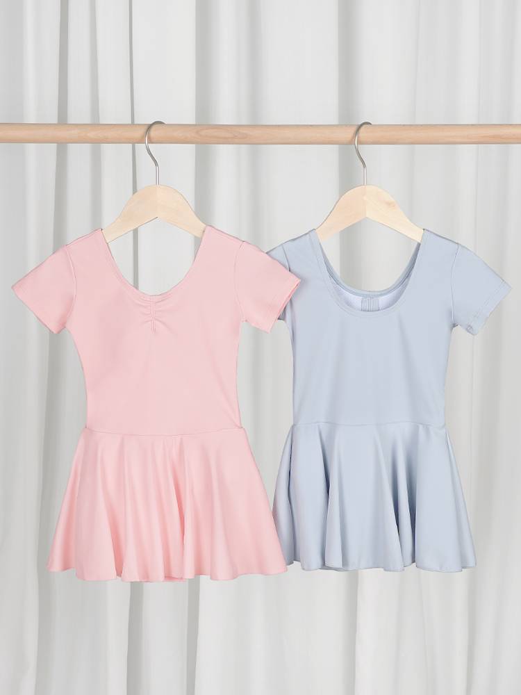 Children's dance clothing short -sleeved new green ballet dance skirt girl summer dance jacket Chinese dance test -level exercise uniform