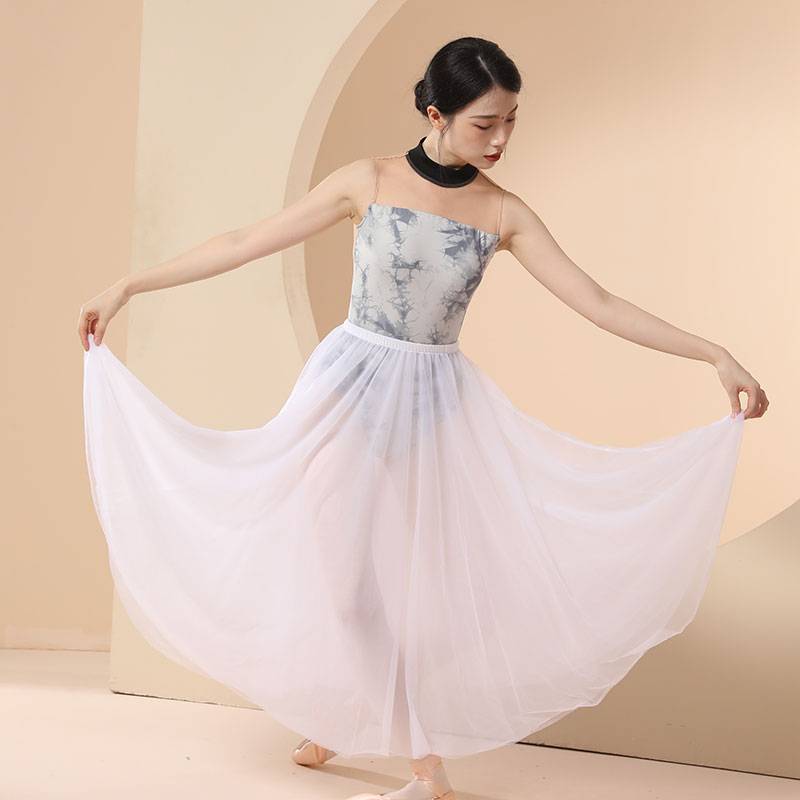Ballet training service adult stand -up collar printing flower art test female Chinese dance Gao hi training dance gymnastics uniforms