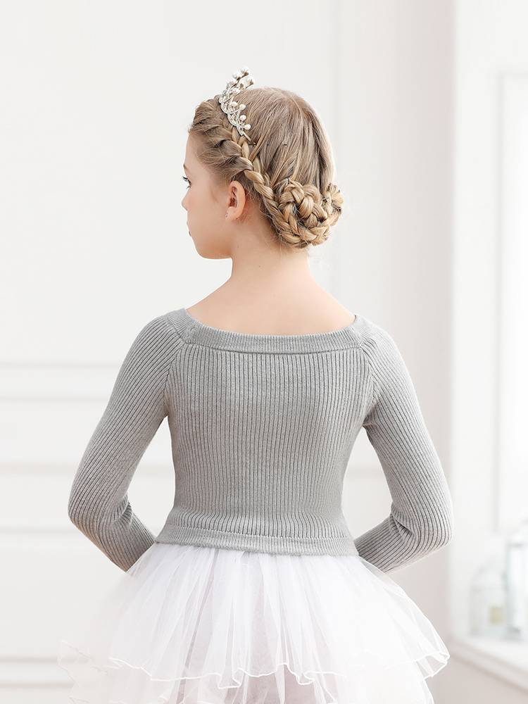Children's dance sweater leading the exercise in autumn and winter warm knitted jacket ballet ballet