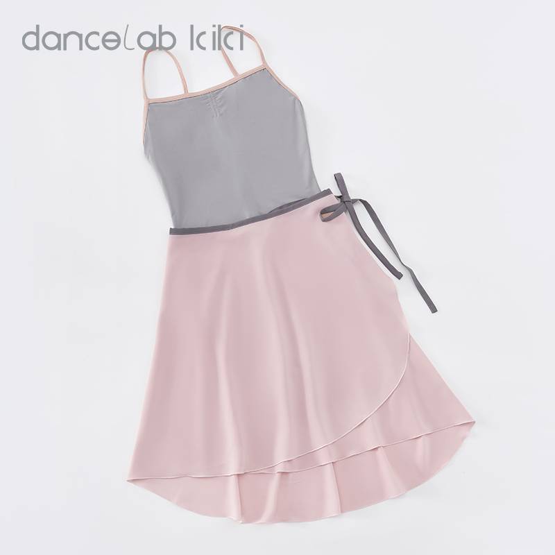 Dancelabkiki ballet training uniform basic suspender cream sandwich, contrasting color shoulder strap base training chest drawing