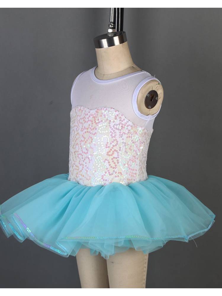 Children's Ballet Performance Services Professional Dance Server Sky Blue Skirt Competition Panto Skirt Sequenant Tutu Tutu Skirt