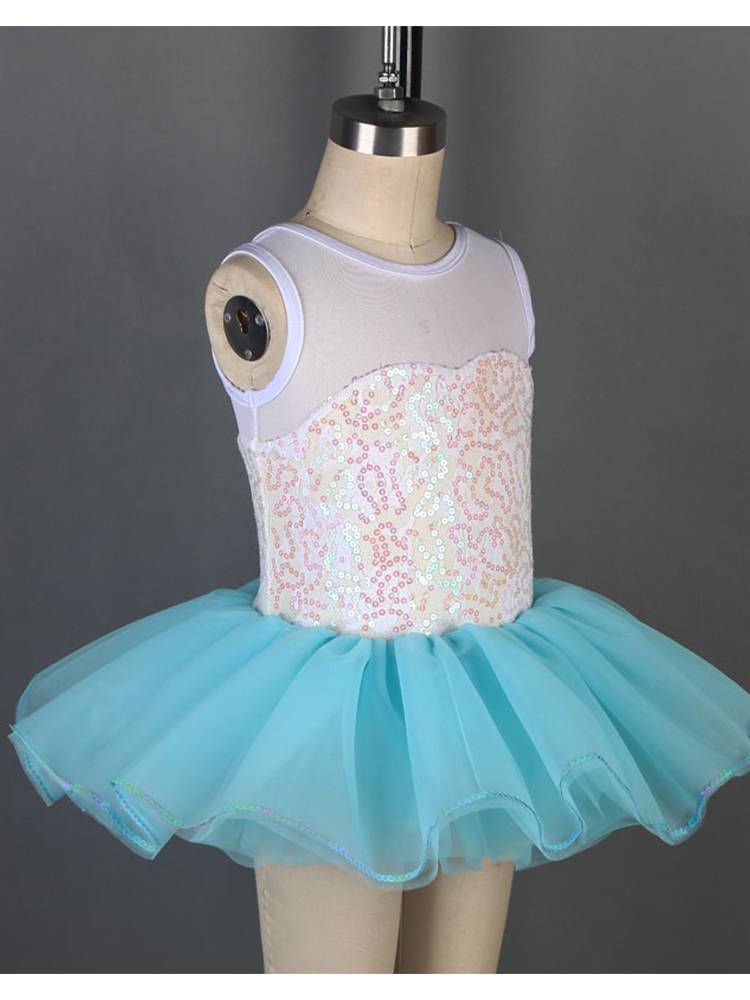 Children's Ballet Performance Services Professional Dance Server Sky Blue Skirt Competition Panto Skirt Sequenant Tutu Tutu Skirt