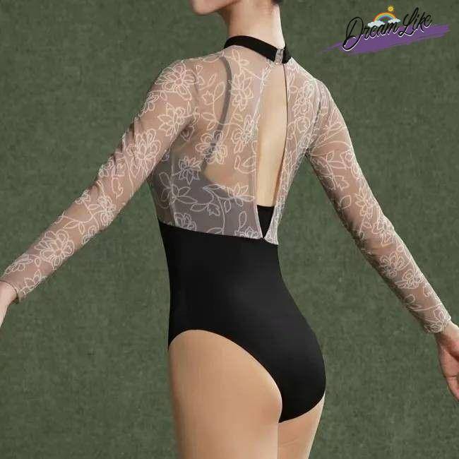 2024 new ballet dance long -sleeved skills test -shaped sports service women's gymnastics exercises, fake fake two lace conjoined uniforms