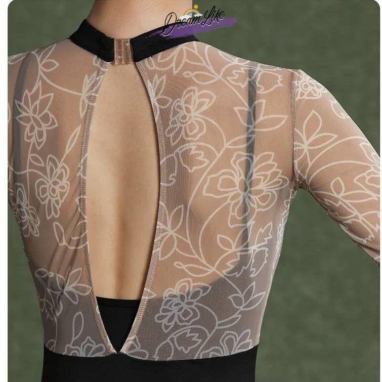 2024 new ballet dance long -sleeved skills test -shaped sports service women's gymnastics exercises, fake fake two lace conjoined uniforms
