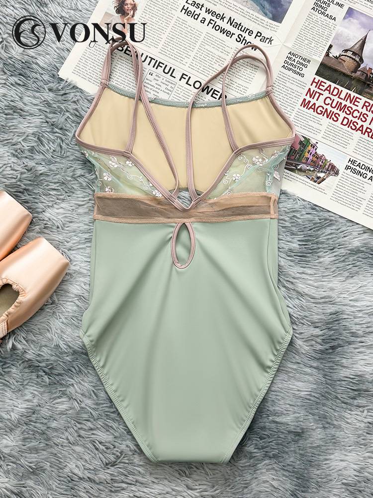 Fanshu suspender dance service adult girl spring and autumn new ballet connecting body clothing test grading exercises