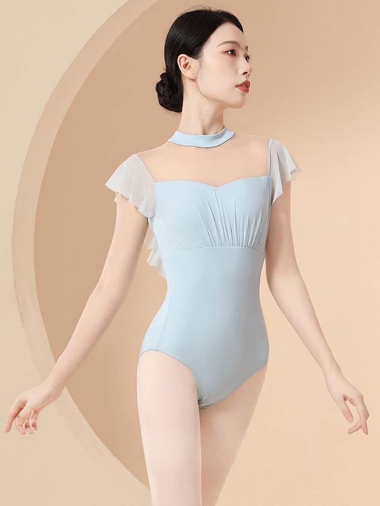 The new adult dance service summer short -sleeved ballet dance clothes shaped back gymnastics uniforms Chinese dance high -hi training service