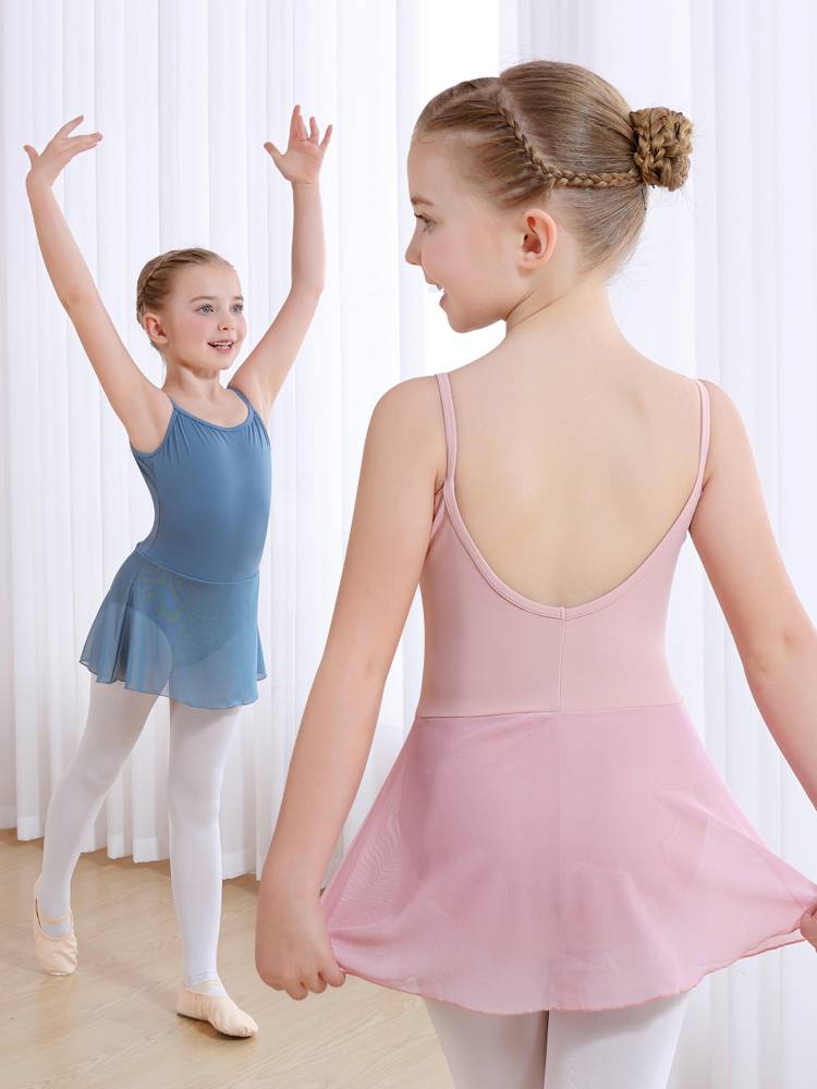 Children's dance service girl summer ballet dance exercise girl suspenders dance dance clothing Chinese dance gymnastics clothing