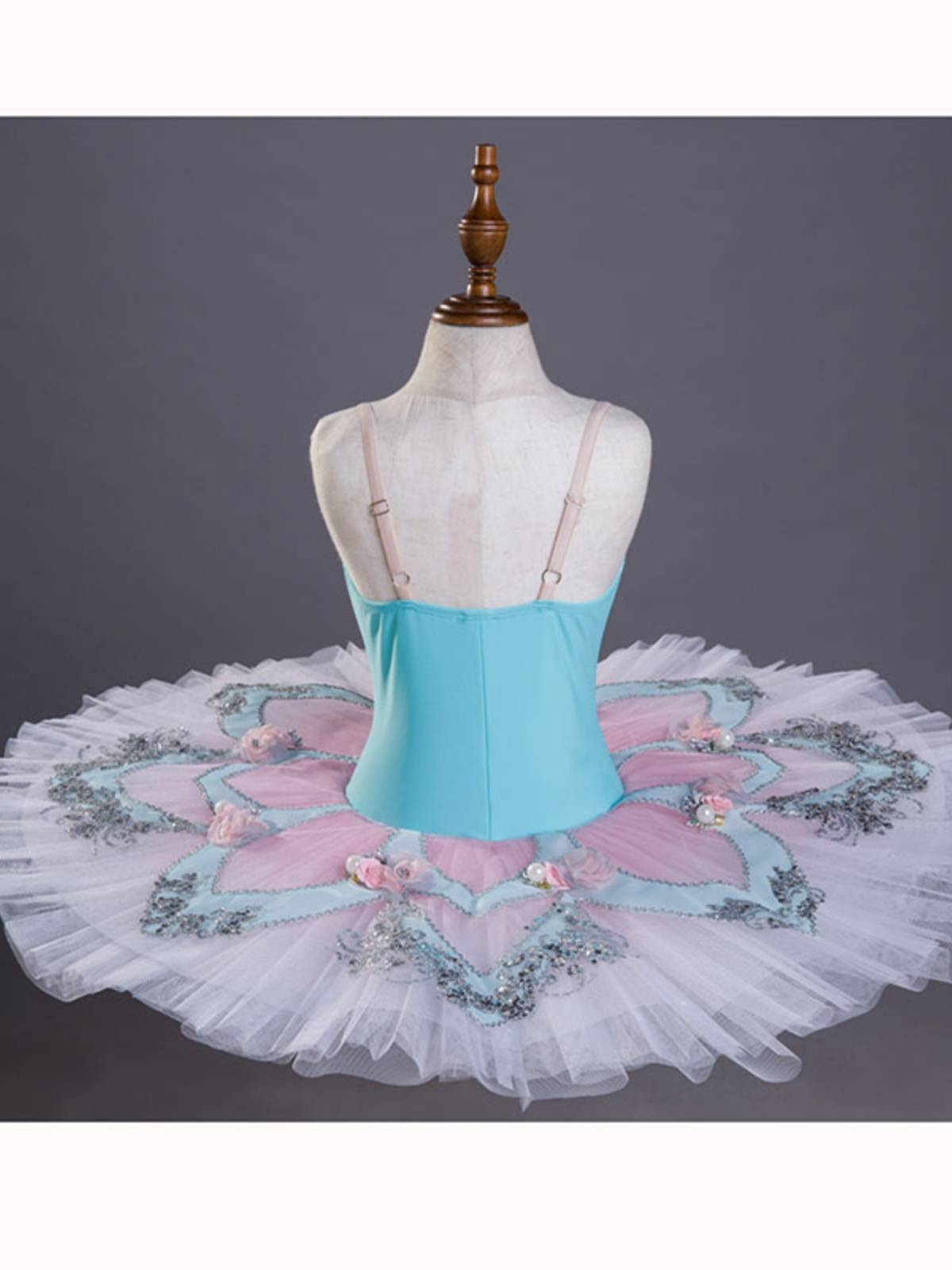 Girl Ballet Professional Competition Custom Fashion Blue Pink Elastic Simple Tutu Disk Disk Hard veil Stage dance clothing