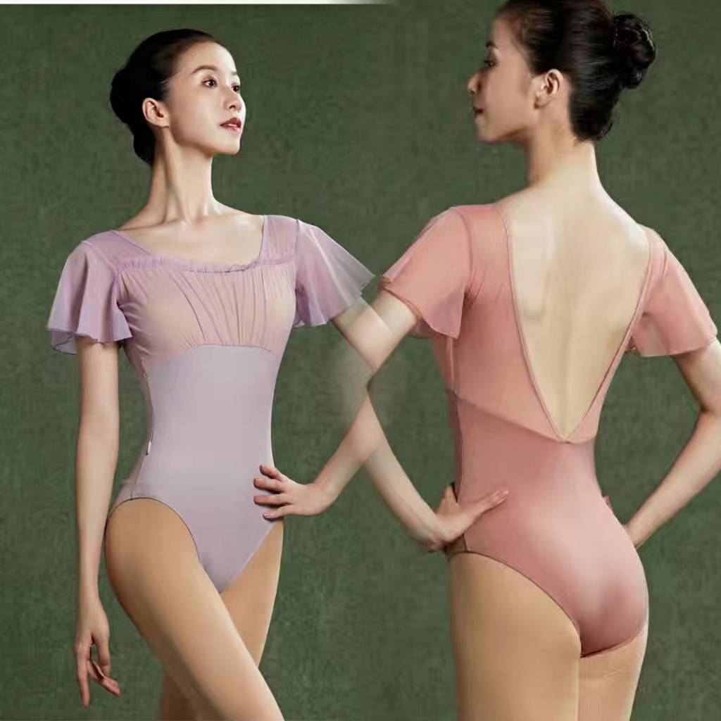 Net yarn ballet service adult female dance art test rating Xiaofei sleeve exercise service air yoga conjoined sportswear