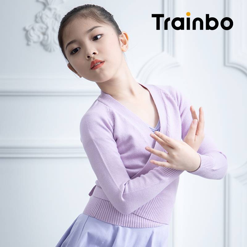 Children's dance jacket girl autumn and winter sweater small sweater velvet girl dancing and warm ballet exercise uniform