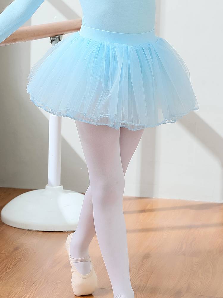 Children's dance gauze skirt girl skirt white net yarn skirt ballet training short skirt dancing pink skirt