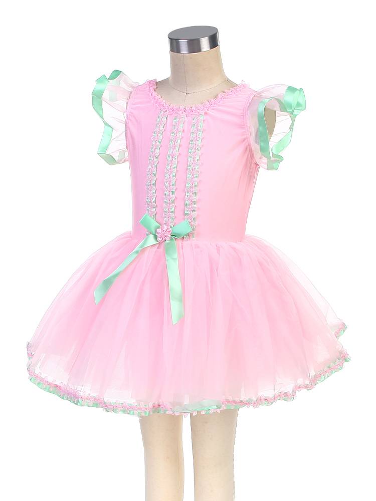 Ballet performance service children's pink competition dance dance clothing short skirt professional puffy skirt sequins ballet tutu skirt