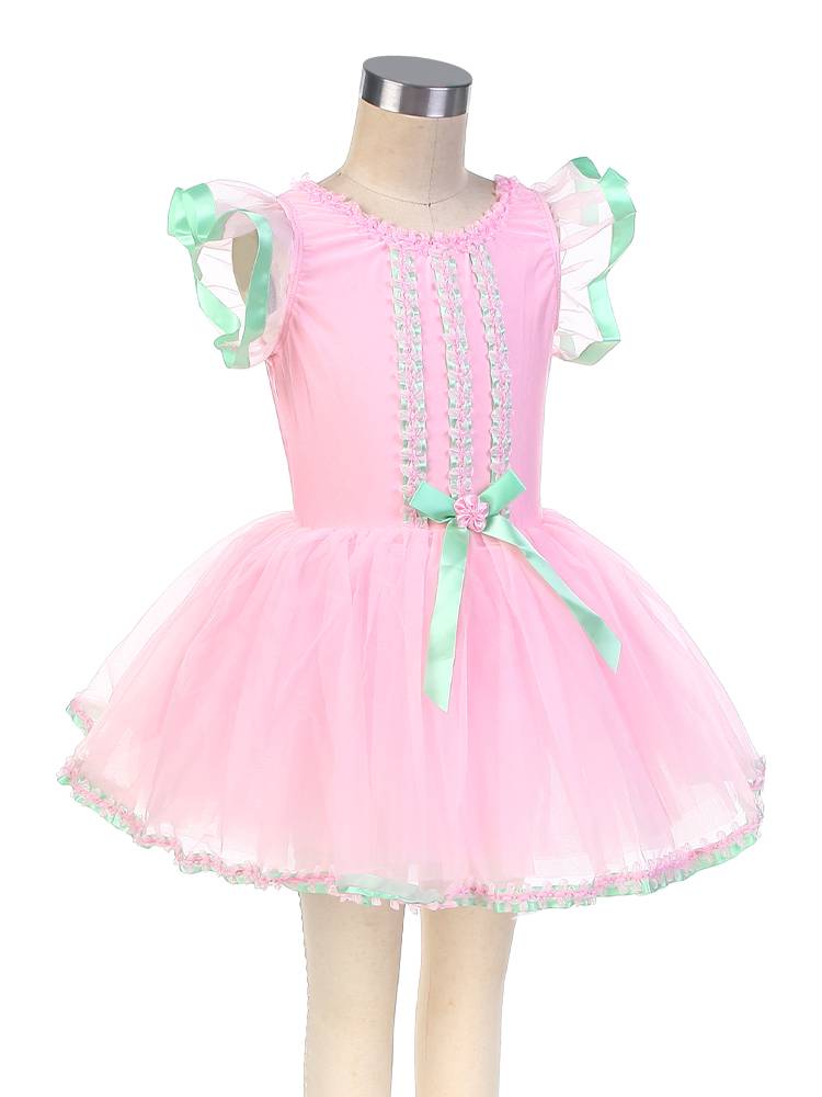 Ballet performance service children's pink competition dance dance clothing short skirt professional puffy skirt sequins ballet tutu skirt