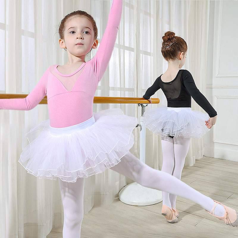 Children's dance service girls practicing girl short -sleeved body clothes children's ballet skirt skirt Chinese dance dance