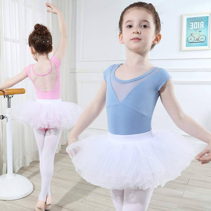Children's dance service girls practicing girl short -sleeved body clothes children's ballet skirt skirt Chinese dance dance