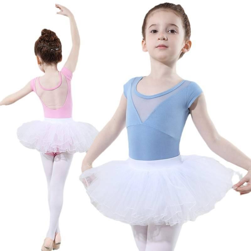 Children's dance service girls practicing girl short -sleeved body clothes children's ballet skirt skirt Chinese dance dance