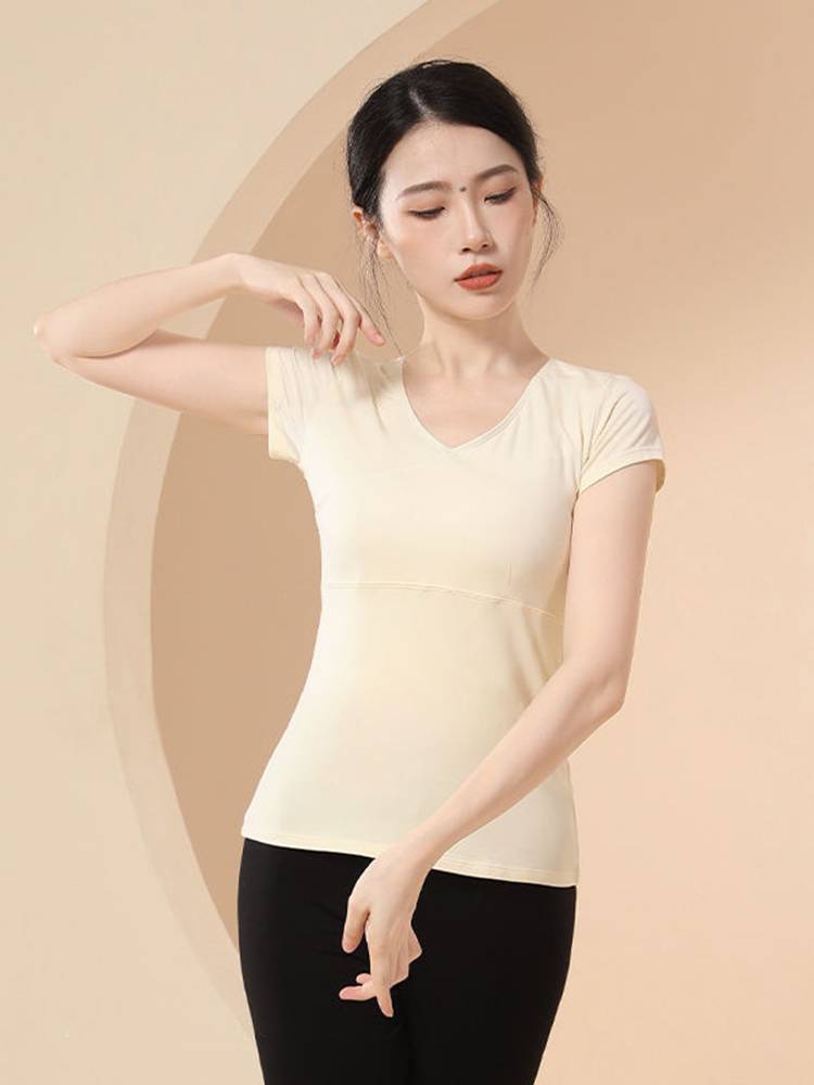 Dance service top female adult summer short -sleeved ballet sports skills