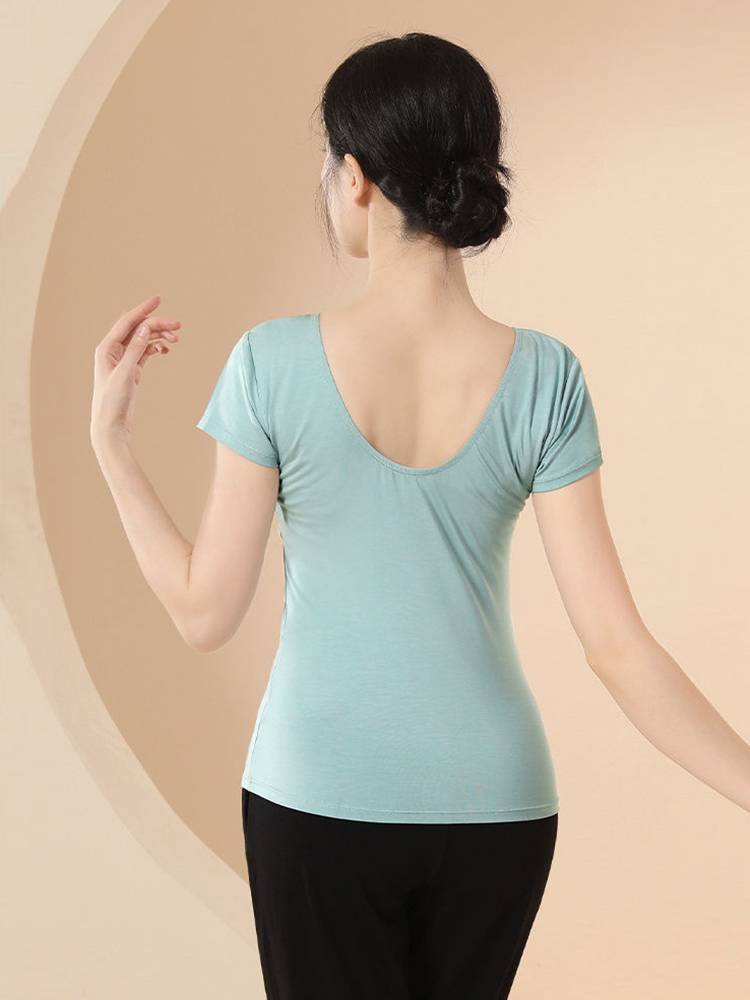Dance service top female adult summer short -sleeved ballet sports skills
