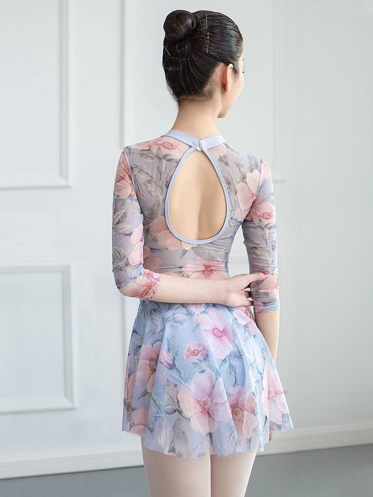 Ballet dance gymnastic body connecting female art test fitting exercise exercises Gaocanji training adult high -neck suit